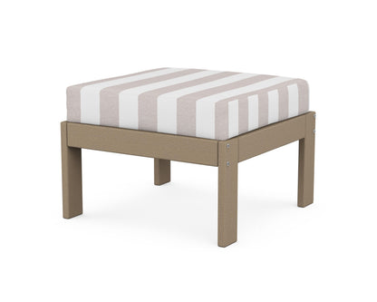 POLYWOOD® Vineyard Modular Ottoman in Vintage Sahara / Cabana Stripe Dune Burlap