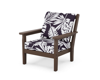 POLYWOOD® Chippendale Deep Seating Chair in Mahogany / Leaf Navy