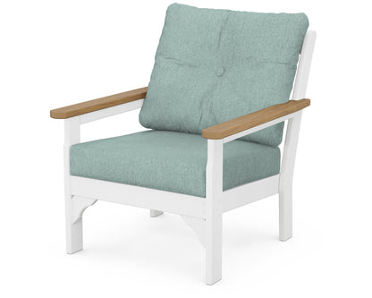 POLYWOOD® Vineyard Deep Seating Chair in White / Natural / Glacier Spa