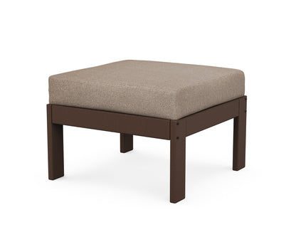 POLYWOOD® Vineyard Modular Ottoman in Mahogany / Spiced Burlap