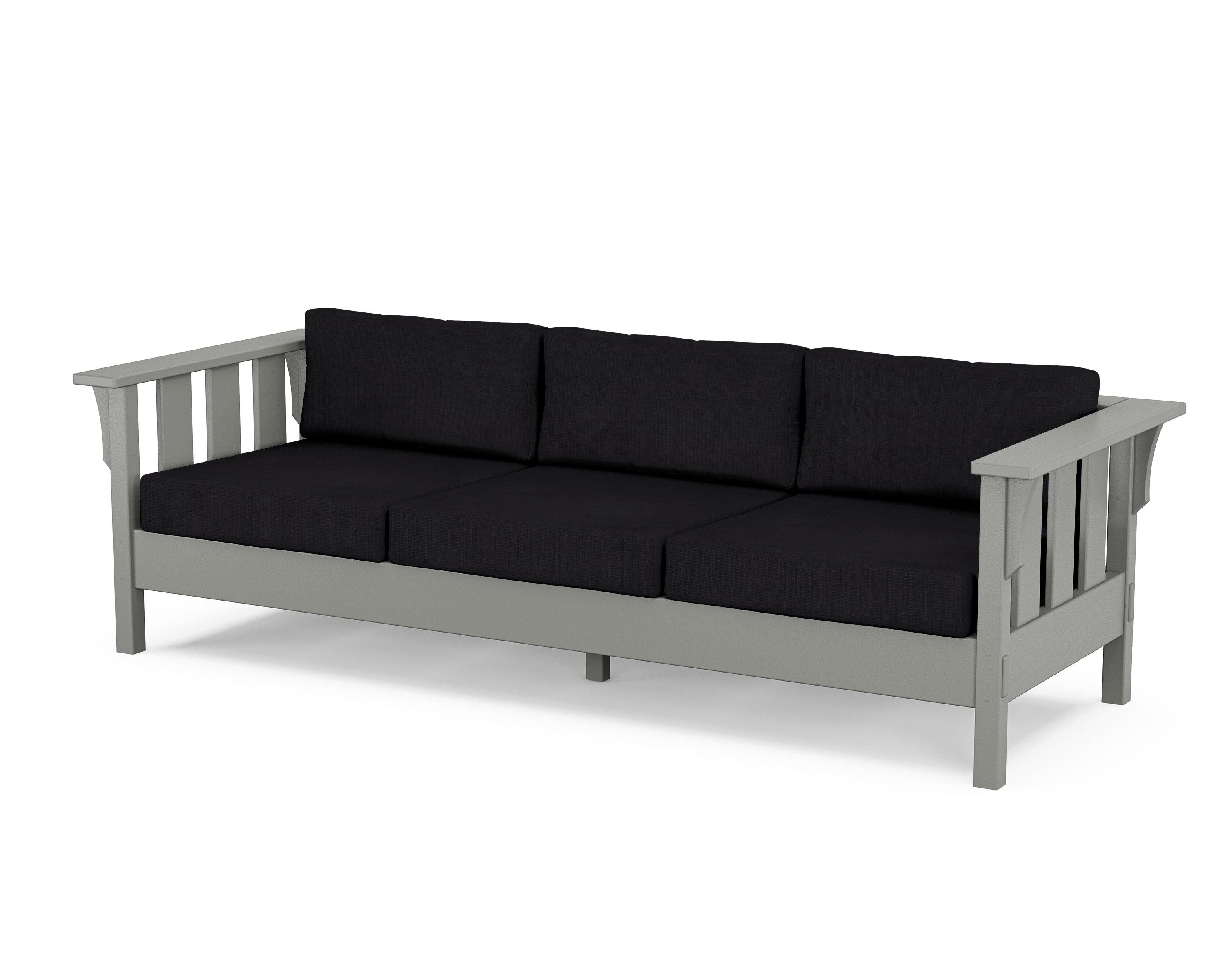 Martha Stewart by POLYWOOD® Acadia Deep Seating Sofa in Slate Grey / Midnight Linen