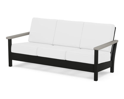 POLYWOOD® Harbour Deep Seating Sofa in Black / Driftwood / Natural
