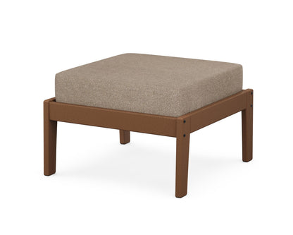 Unbranded Deep Seating Ottoman in Teak / Spiced Burlap