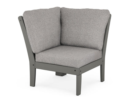 POLYWOOD® Braxton Modular Corner Chair in Slate Grey / Grey Mist