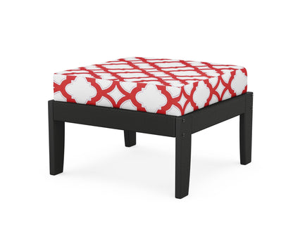 Unbranded Modular Ottoman - Classic in Black / Trellis Crimson