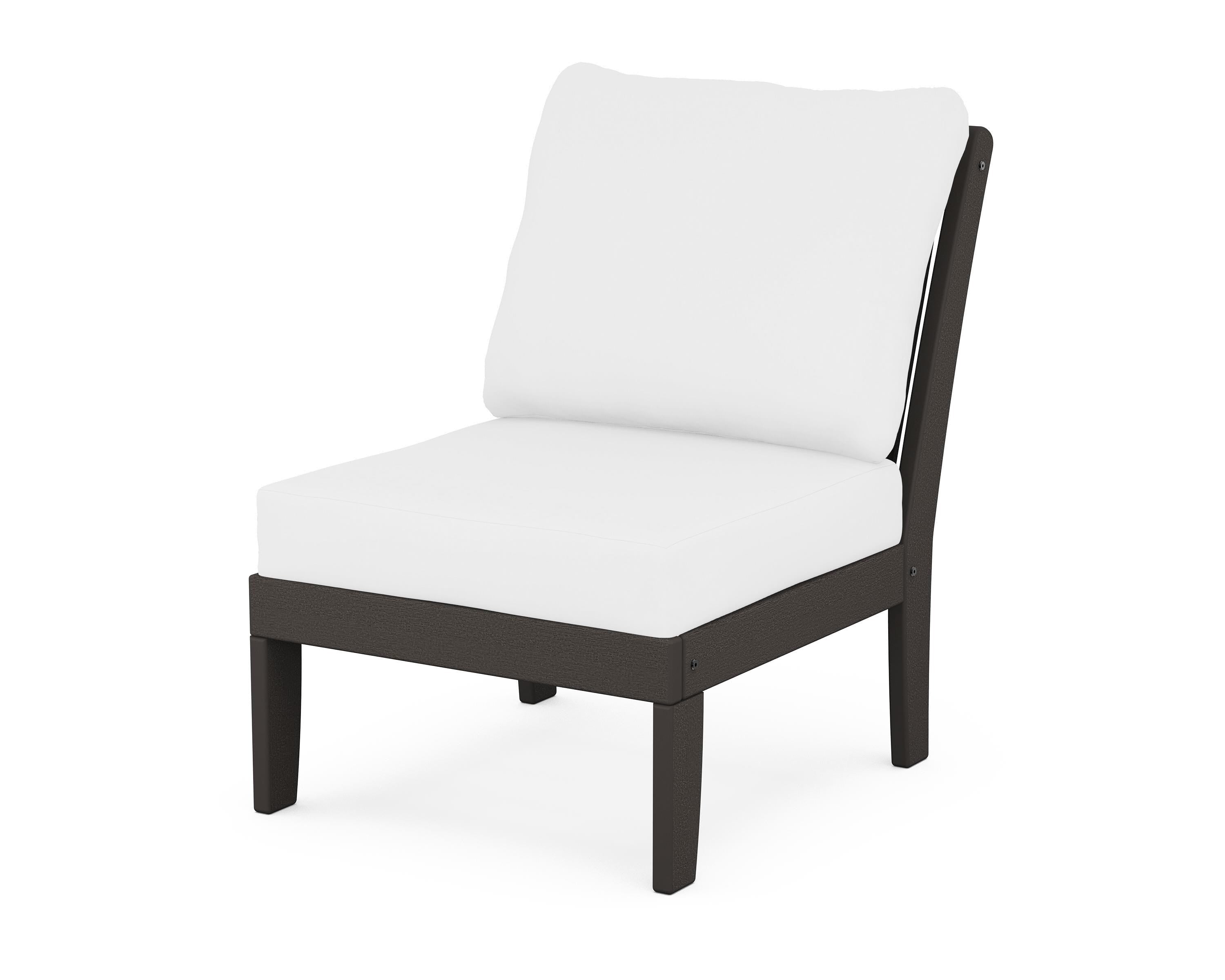 POLYWOOD® Braxton Modular Armless Chair in Vintage Coffee / Natural