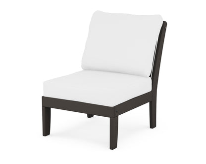 POLYWOOD® Braxton Modular Armless Chair in Vintage Coffee / Natural