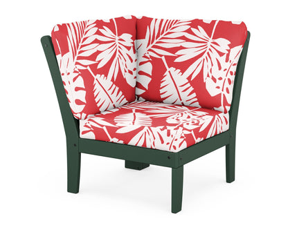 POLYWOOD® Braxton Modular Corner Chair in Green / Leaf Crimson