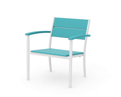 POLYWOOD® Main Street Stacking Lounge Arm Chair in White / Aruba