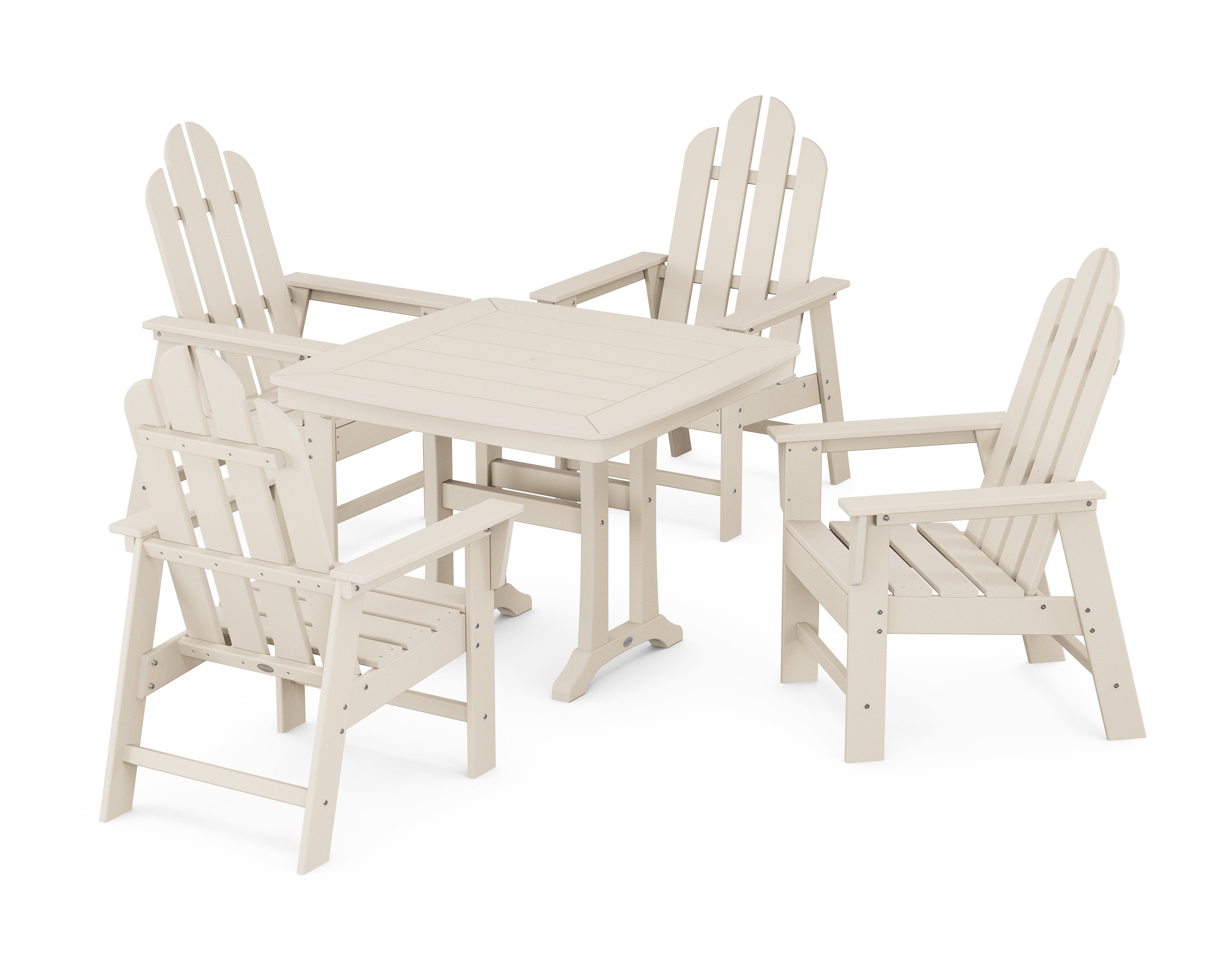 POLYWOOD® Long Island 5-Piece Dining Set with Trestle Legs in Sand
