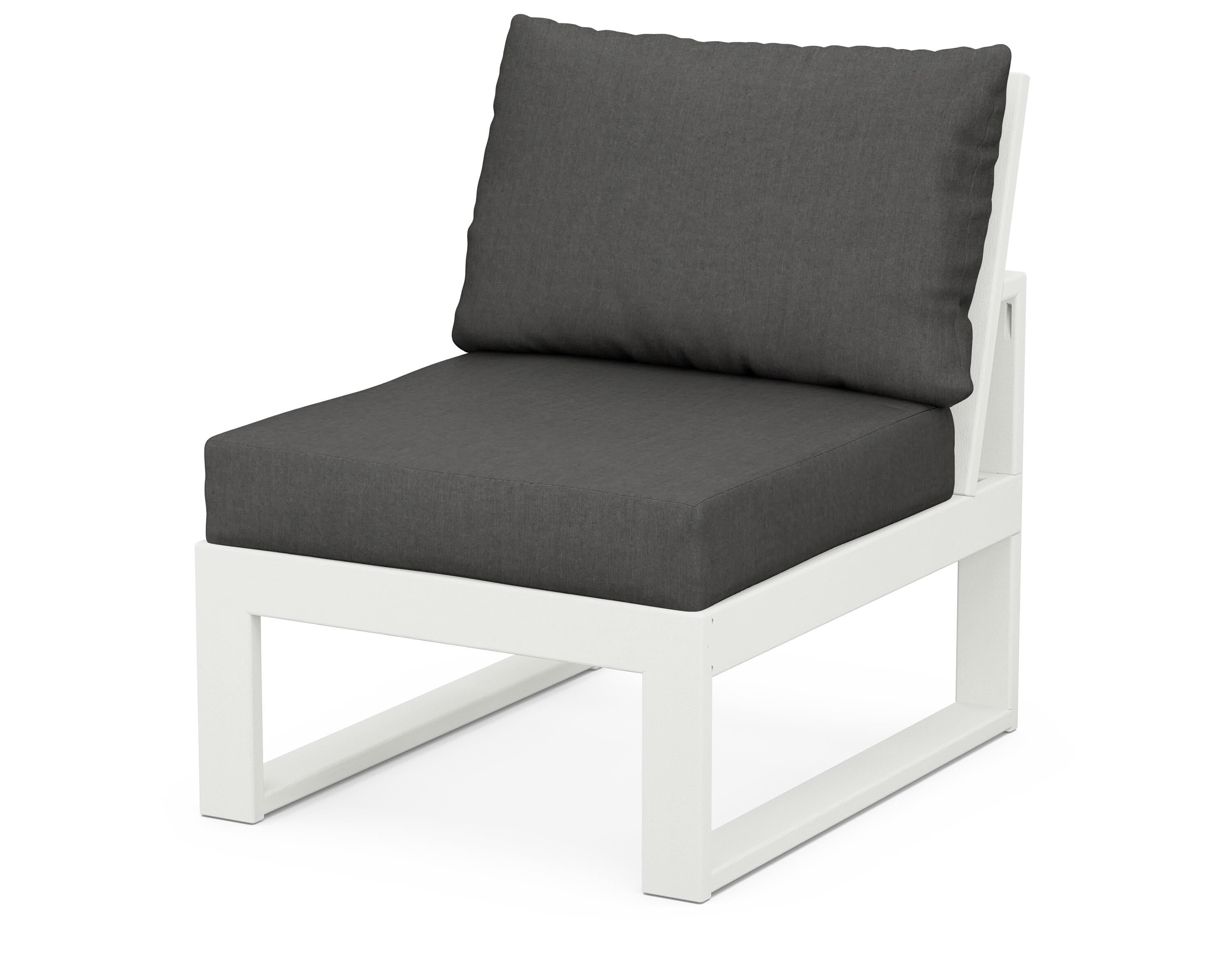 Unbranded Modular Armless Chair in Vintage White / Spectrum Carbon