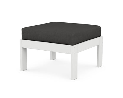 POLYWOOD® Vineyard Modular Ottoman in White / Spectrum Carbon