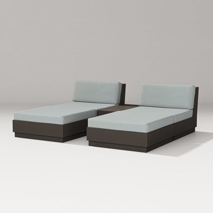 PW Designer Series Elevate Double Chaise Set in Vintage Coffee / Spa