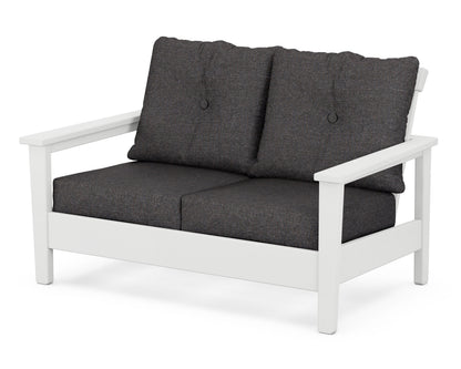 POLYWOOD® Prescott Deep Seating Loveseat in White / Ash Charcoal