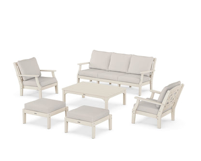 Martha Stewart by POLYWOOD® Chinoiserie 6-Piece Lounge Sofa Set in Sand / Cast Ash