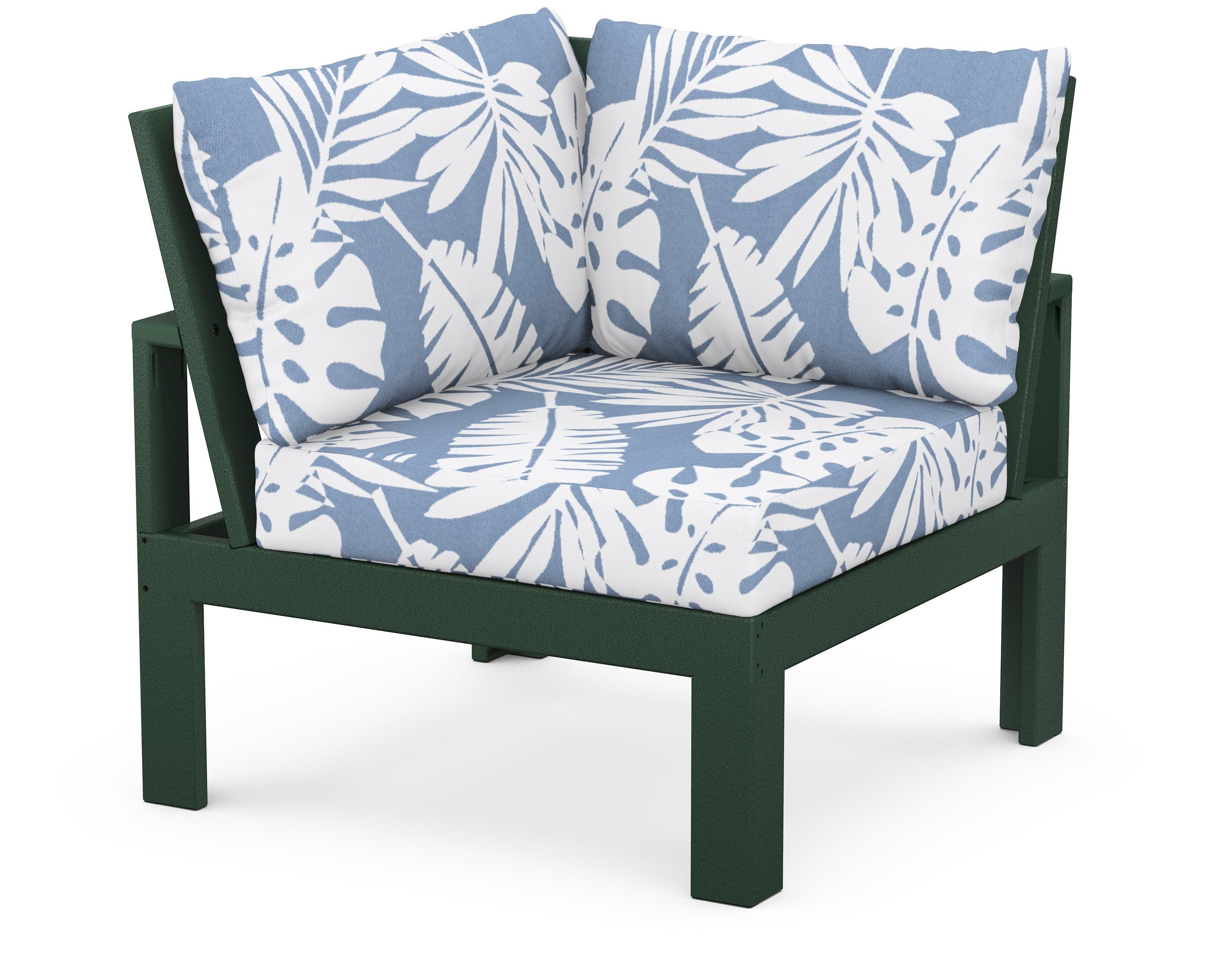 Unbranded Modular Corner Chair in Green / Leaf Sky Blue