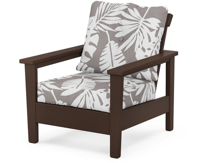 POLYWOOD® Prescott Deep Seating Chair in Mahogany / Leaf Grey Mist