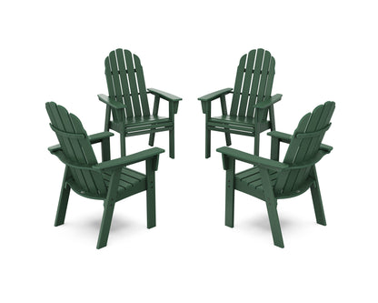 POLYWOOD® Vineyard 4-Piece Curveback Upright Adirondack Conversation Set in Green