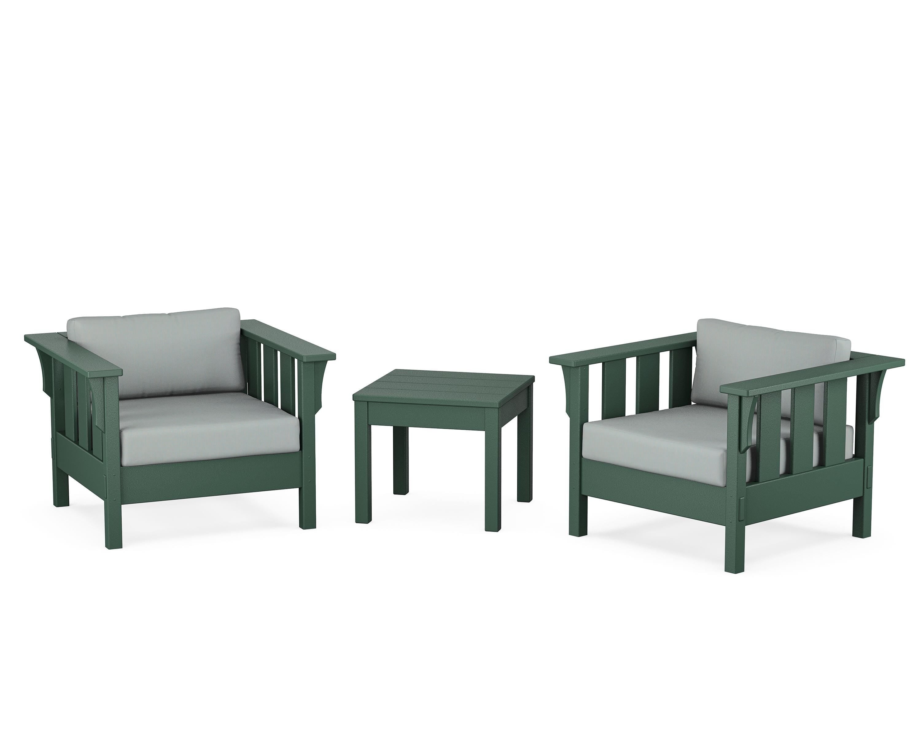 Martha Stewart by POLYWOOD® Acadia 3-Piece Deep Seating Set in Green / Spa