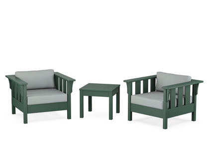 Martha Stewart by POLYWOOD® Acadia 3-Piece Deep Seating Set in Green / Spa