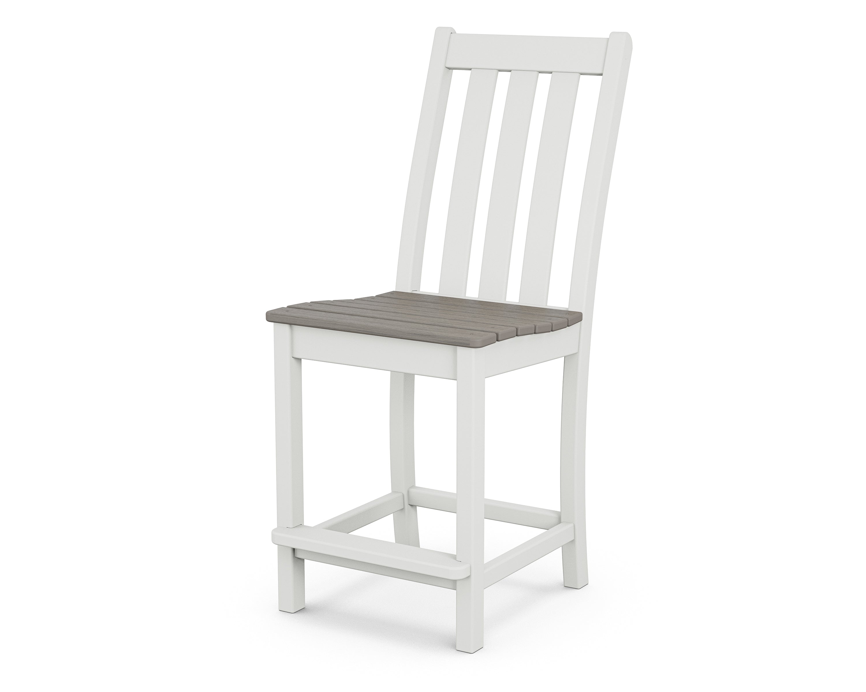 POLYWOOD® Vineyard Counter Side Chair in White / Driftwood