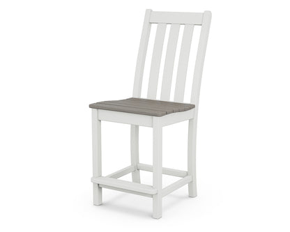 POLYWOOD® Vineyard Counter Side Chair in White / Driftwood