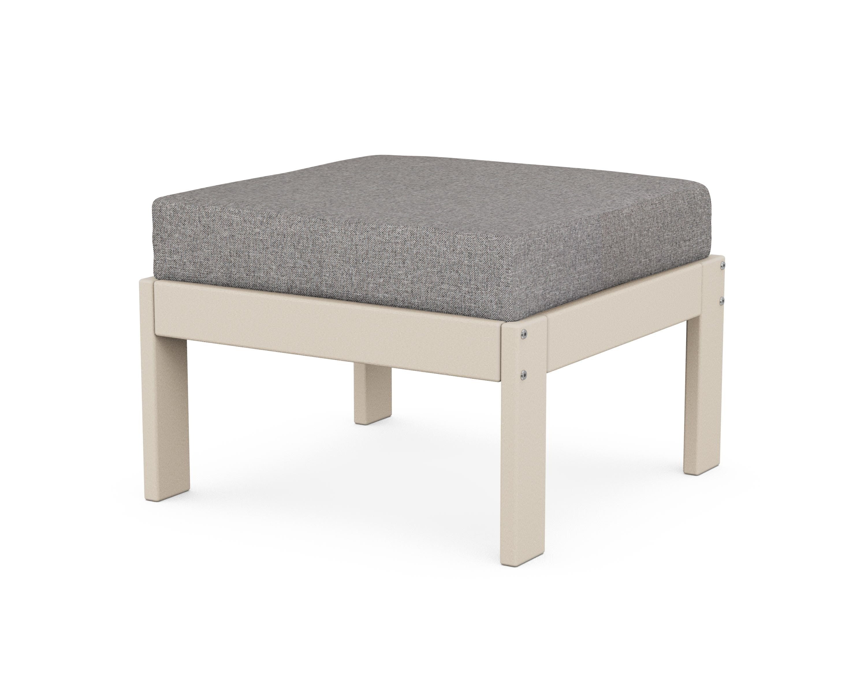 POLYWOOD® Vineyard Modular Ottoman in Sand / Grey Mist