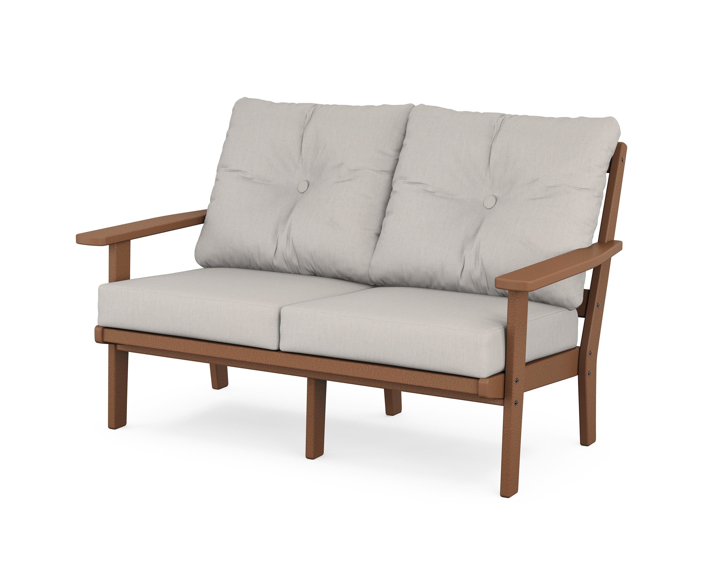 POLYWOOD® Prairie Deep Seating Loveseat in Teak / Cast Ash