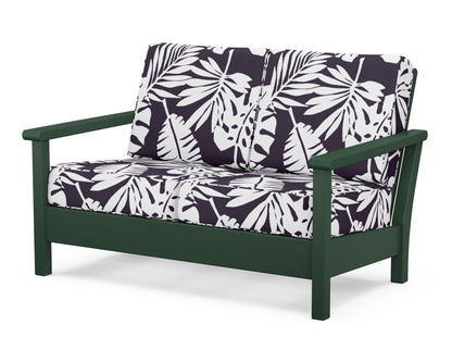 POLYWOOD® Harbour Deep Seating Loveseat in Green / Leaf Navy