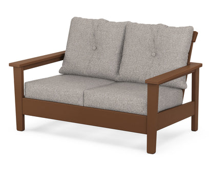 POLYWOOD® Prescott Deep Seating Loveseat in Teak / Weathered Tweed