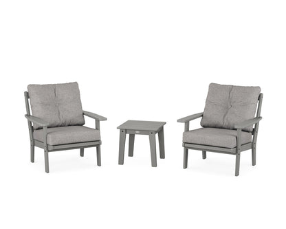 POLYWOOD® Prairie 3-Piece Deep Seating Set in Slate Grey / Grey Mist