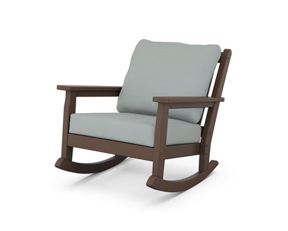 POLYWOOD® Chippendale Deep Seating Rocking Chair in Mahogany / Spa
