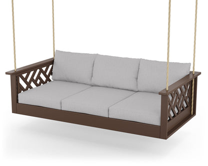 POLYWOOD® Chippendale Daybed Swing in Mahogany / Granite