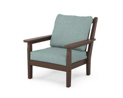 POLYWOOD® Chippendale Deep Seating Chair in Mahogany / Glacier Spa