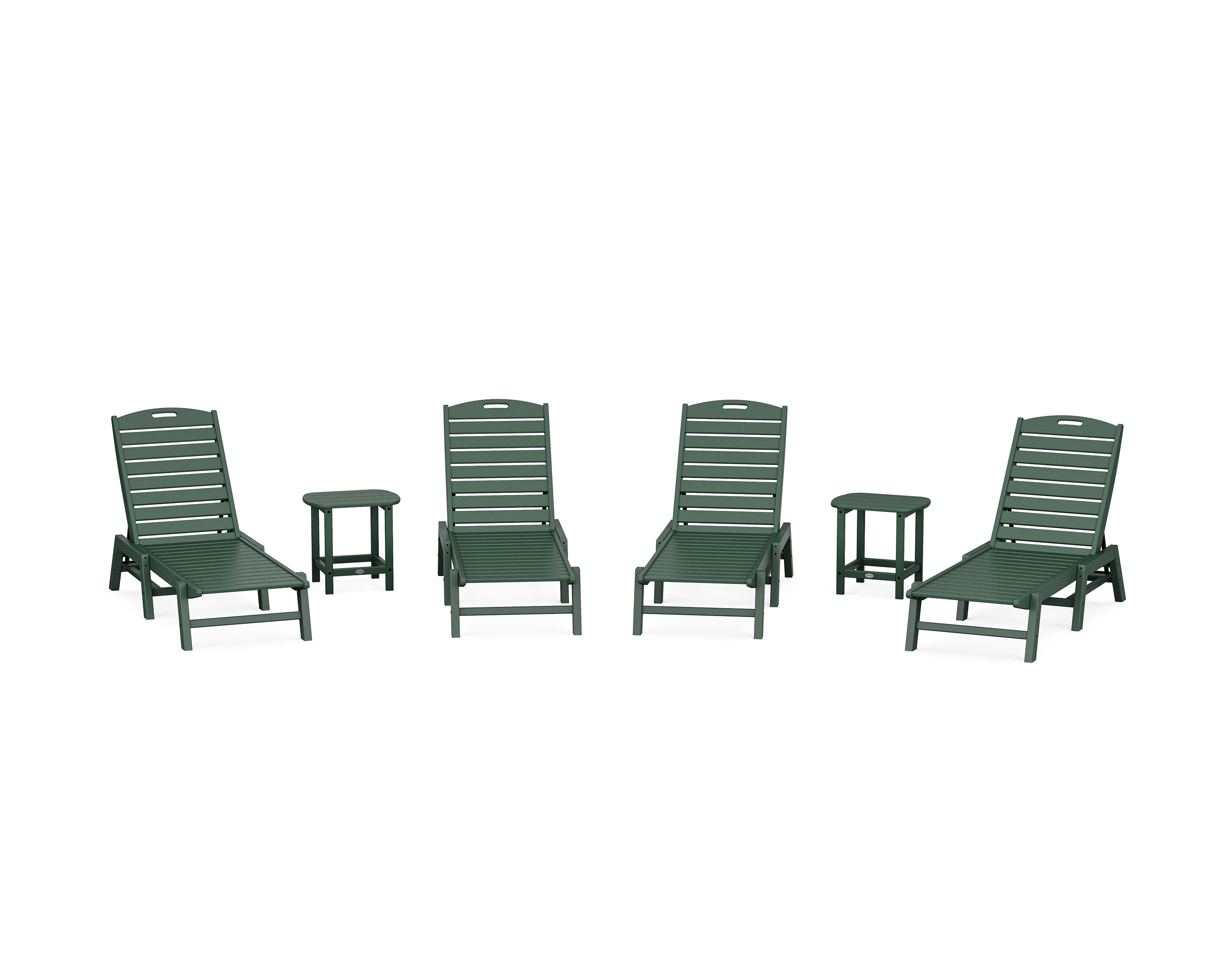 POLYWOOD® Nautical Chaise 6-Piece Set in Green