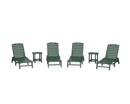 POLYWOOD® Nautical Chaise 6-Piece Set in Green