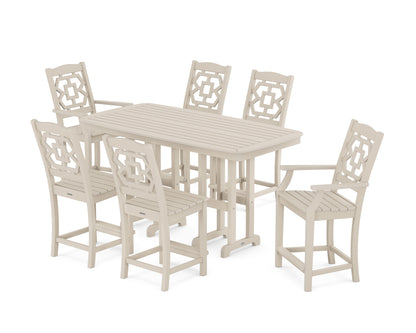 Martha Stewart by POLYWOOD® Chinoiserie 7-Piece Counter Set in Sand