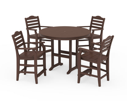 Draper James™ by  POLYWOOD® Savannah 5-Piece Round Farmhouse Counter Set in Mahogany