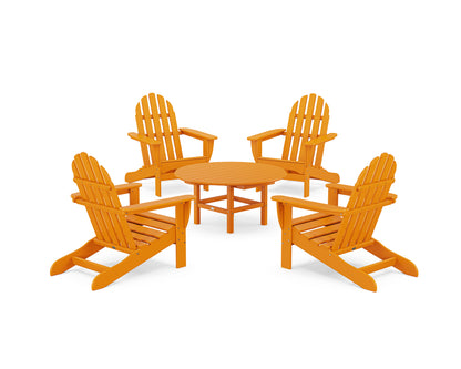 POLYWOOD® Classic Adirondack 5-Piece Conversation Set in Tangerine