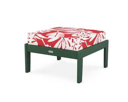 Country Living Cottage Deep Seating Ottoman in Green / Leaf Crimson
