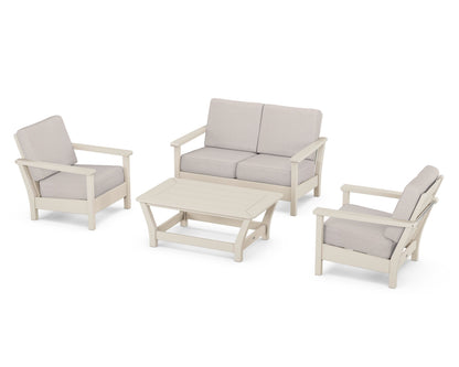 POLYWOOD® Harbour 4-Piece Deep Seating Set in Sand / Dune Burlap