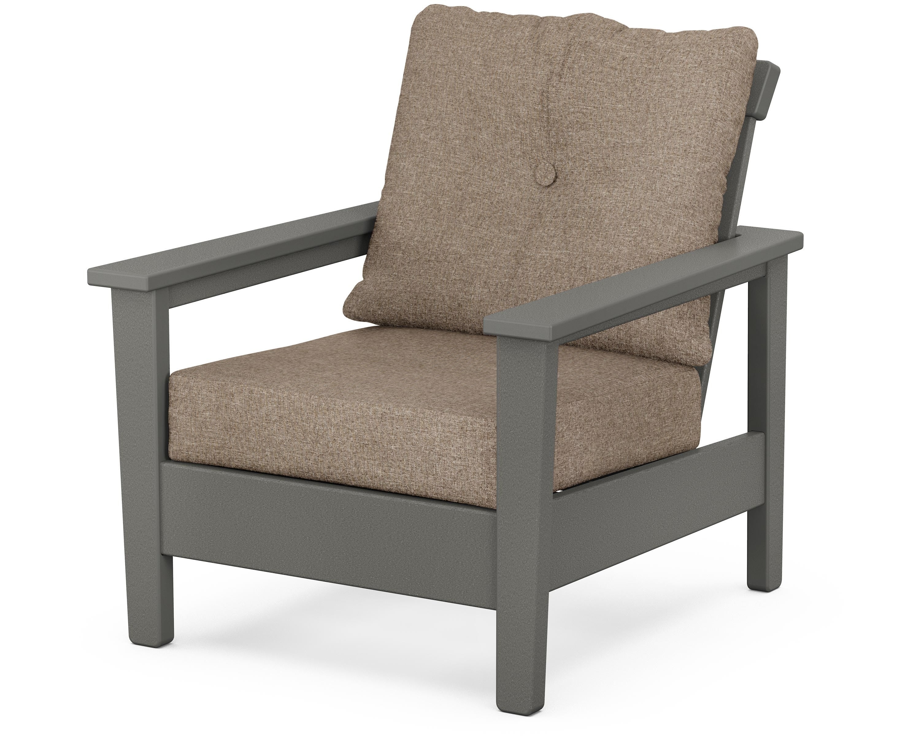 POLYWOOD® Prescott Deep Seating Chair in Slate Grey / Spiced Burlap