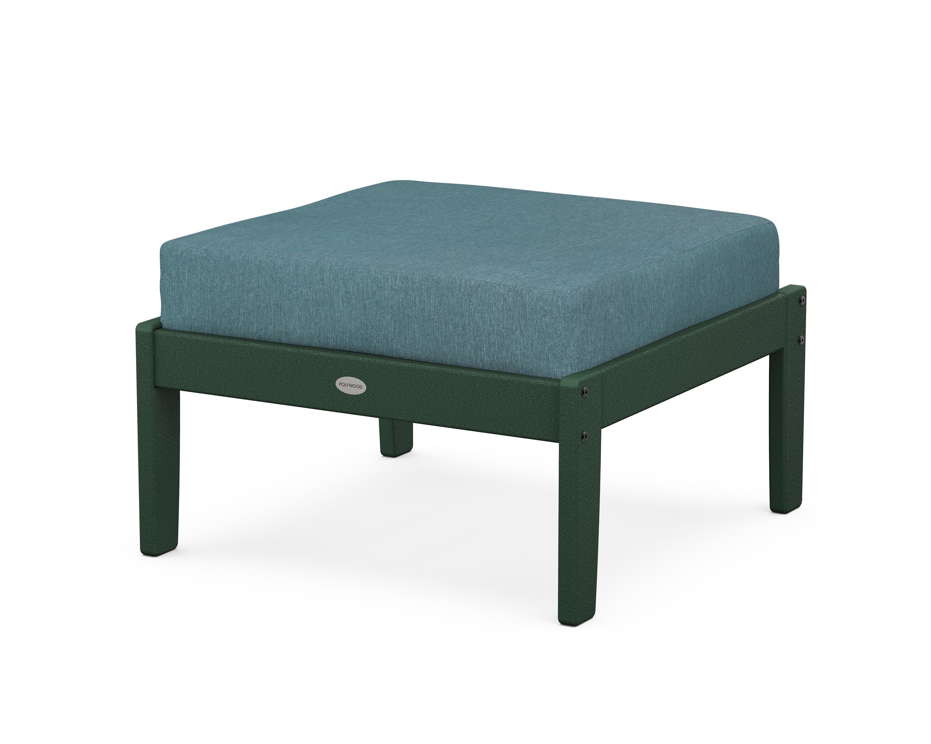 POLYWOOD® Braxton Deep Seating Ottoman in Green / Ocean Teal