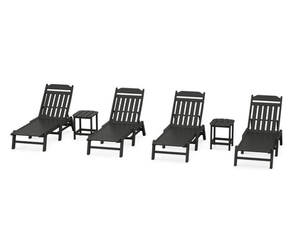 Country Living Cottage 6-Piece Chaise Set in Black