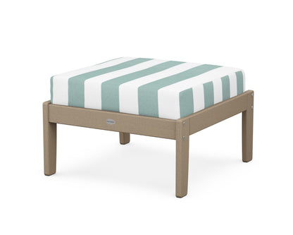 POLYWOOD® Braxton Deep Seating Ottoman in Vintage Sahara / Cabana Stripe Glacier Spa