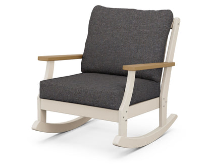 POLYWOOD® Braxton Deep Seating Rocking Chair in Sand / Natural / Ash Charcoal