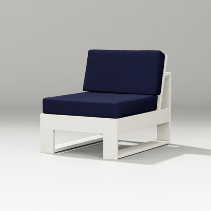 PW Designer Series Latitude Modular Armless Chair in Vintage White / Navy