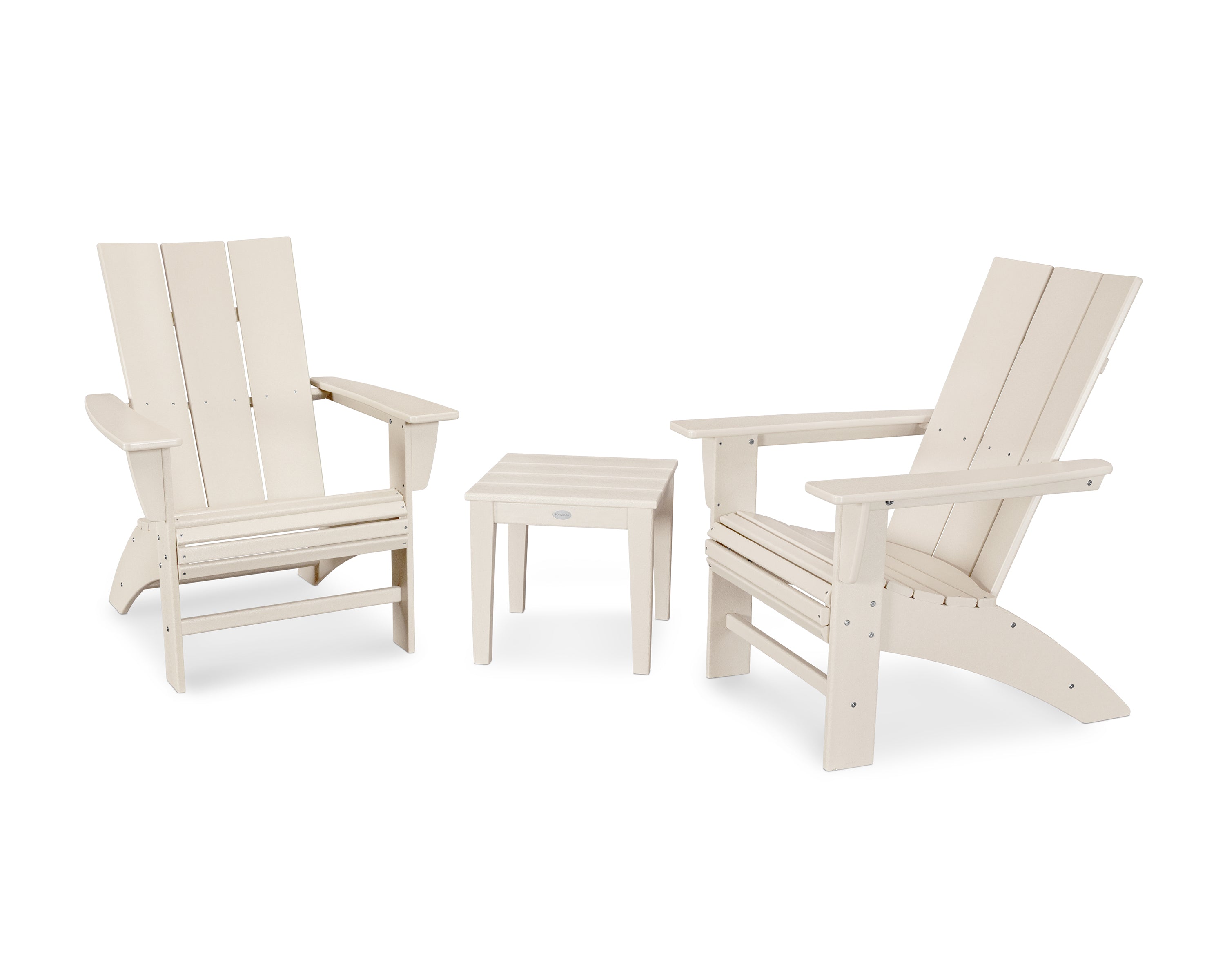 POLYWOOD® Modern 3-Piece Curveback  Adirondack Set in Sand