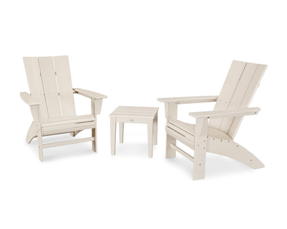 POLYWOOD® Modern 3-Piece Curveback  Adirondack Set in Sand