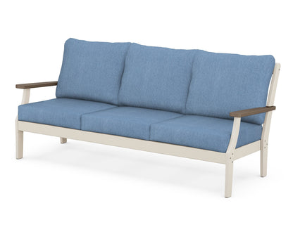 POLYWOOD® Braxton Deep Seating Sofa in Sand / Kona / Sky Blue